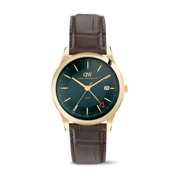 DANIEL WELLINGTON Pathfinder Gmt Brown-Croc Green Gold DW00600974 Erkek KOL SAATİ